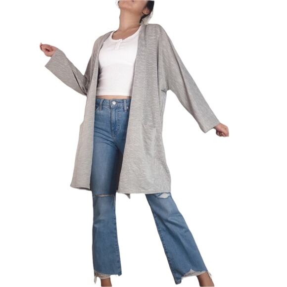 Anthropologie Donni Slouchy‎ Ribbed Striped Open Light Soft Cardigan One Size - Picture 1 of 11